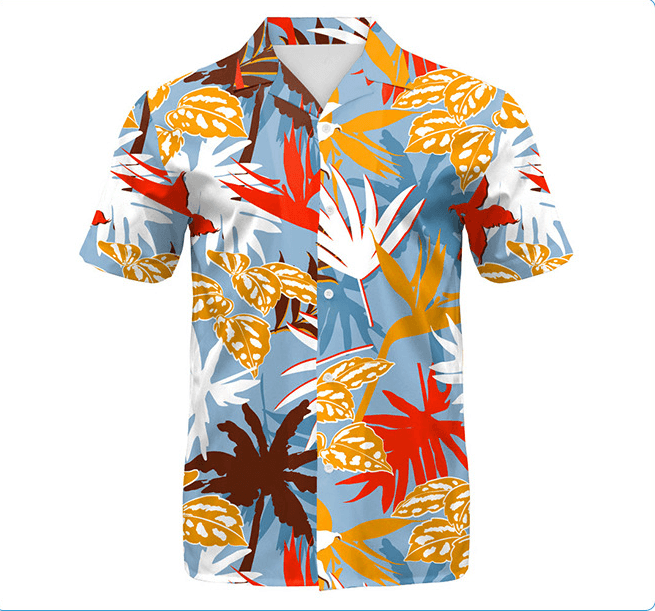 Men's Beach Digital Printed Shorts Shirt Suit men's clothing