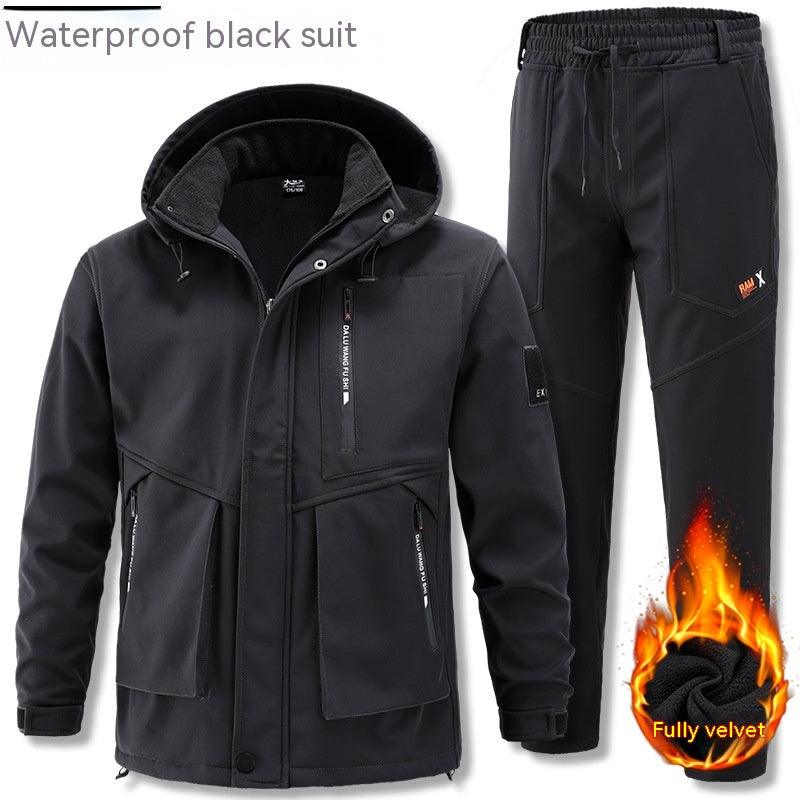 Men's Cold-proof Velvet Thick Work Clothes Suit men's clothing