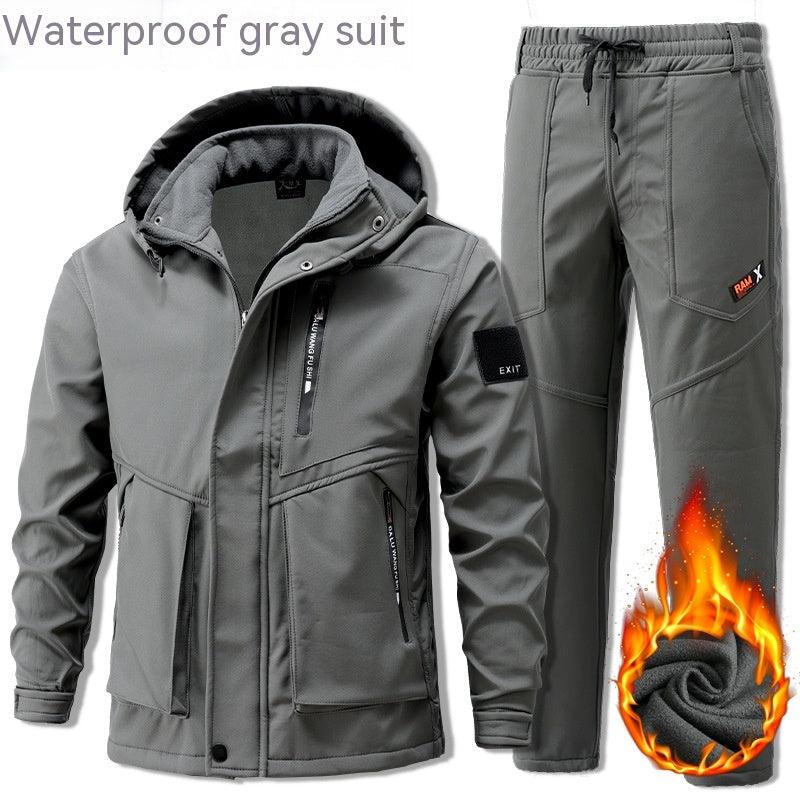 Men's Cold-proof Velvet Thick Work Clothes Suit men's clothing