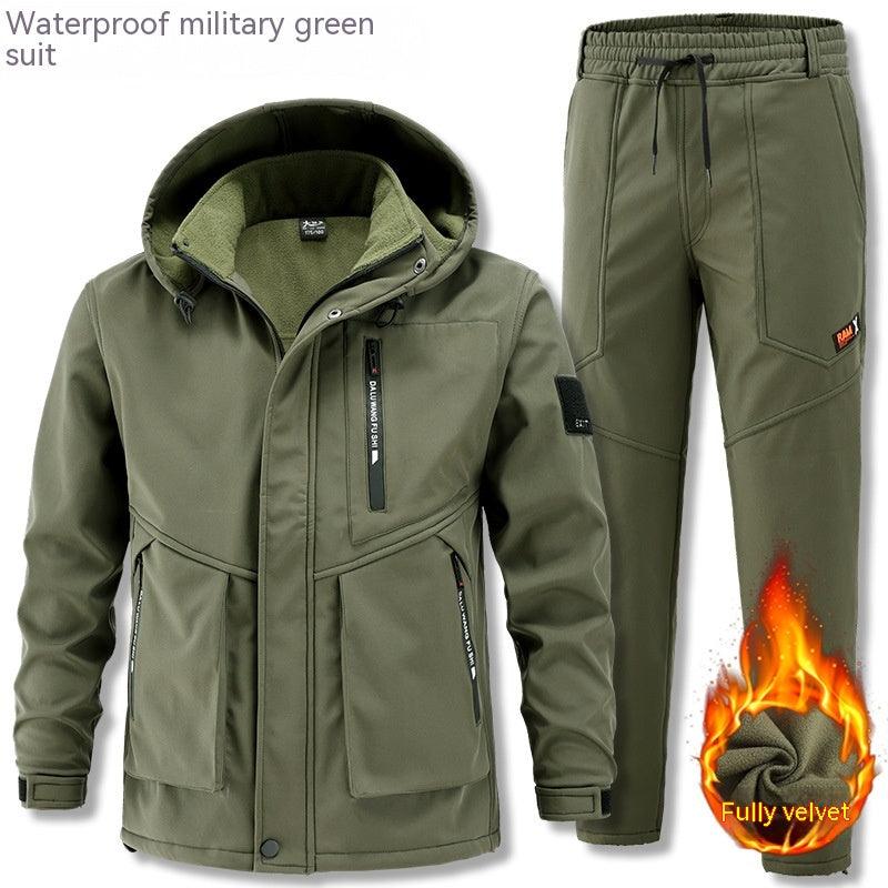 Men's Cold-proof Velvet Thick Work Clothes Suit men's clothing