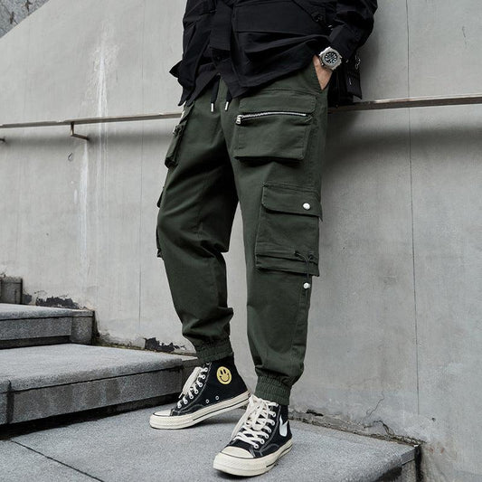 Men's Fashion Casual Loose-fit Tappered Trousers Pants & Jeans