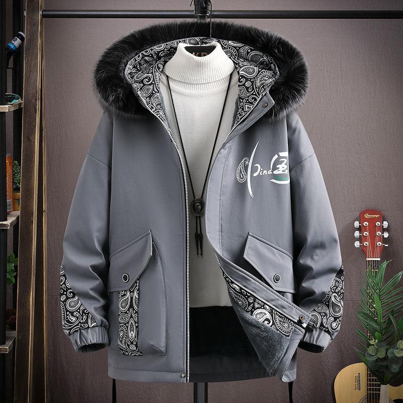 Men's Fashion Velvet Padded Thickened Coat men's clothing