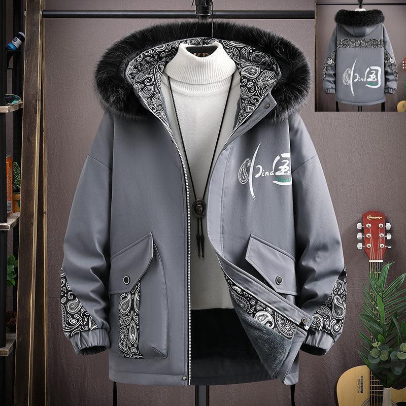 Men's Fashion Velvet Padded Thickened Coat men's clothing