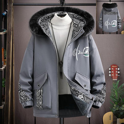 Men's Fashion Velvet Padded Thickened Coat men's clothing