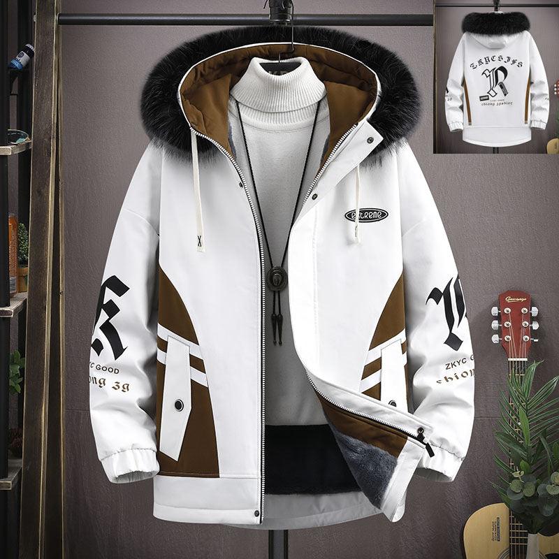 Men's Fashion Velvet Padded Thickened Coat men's clothing