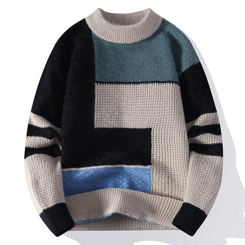 Men's Fleece-lined Knitting Bottoming Shirt men's clothing