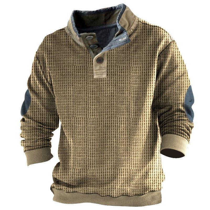 Men's Half Zipper Printed Long-sleeved Top men's clothing