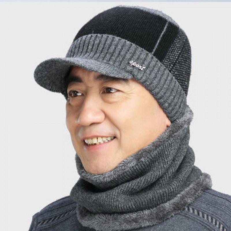 Men's Hat Plus Velvet Thick Knitted Hat scarves, Shawls & Hats