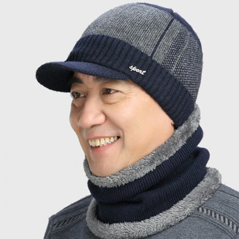 Men's Hat Plus Velvet Thick Knitted Hat scarves, Shawls & Hats