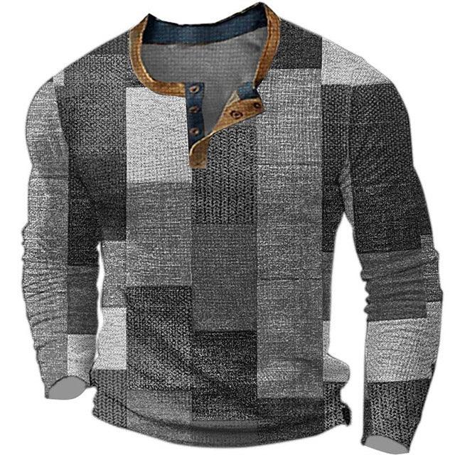 Men's Long Sleeve Polyester Shirt Printed men's clothing