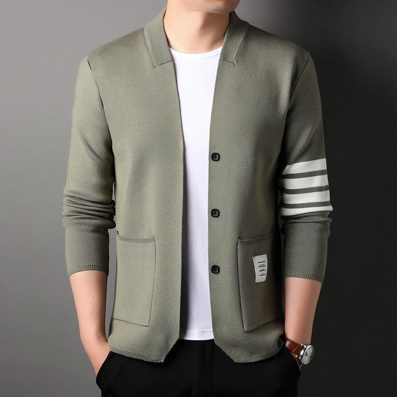 Men's Long-sleeved V-neck Slim-fit Cardigan Coat Winter clothes for men