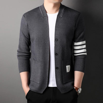 Men's Long-sleeved V-neck Slim-fit Cardigan Coat Winter clothes for men