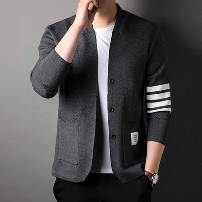 Men's Long-sleeved V-neck Slim-fit Cardigan Coat Winter clothes for men