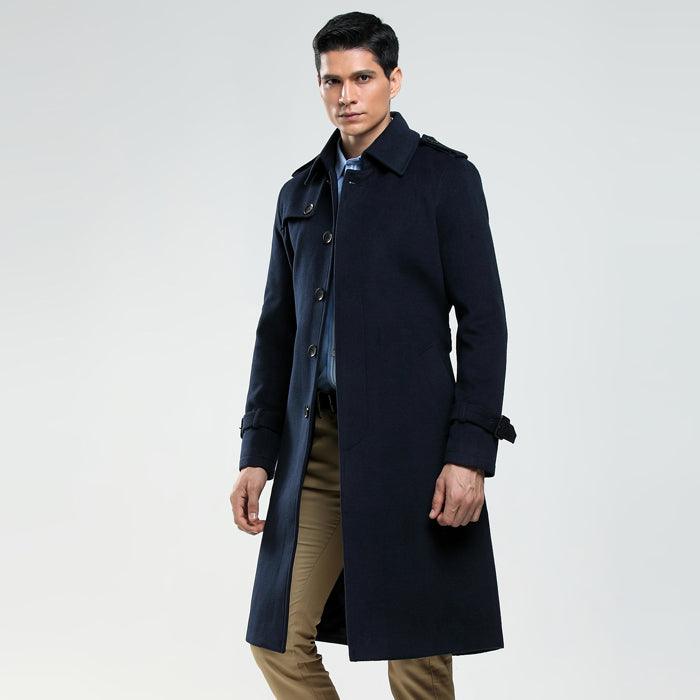 Men's New Casual Long Tweed Coat Winter clothes for men