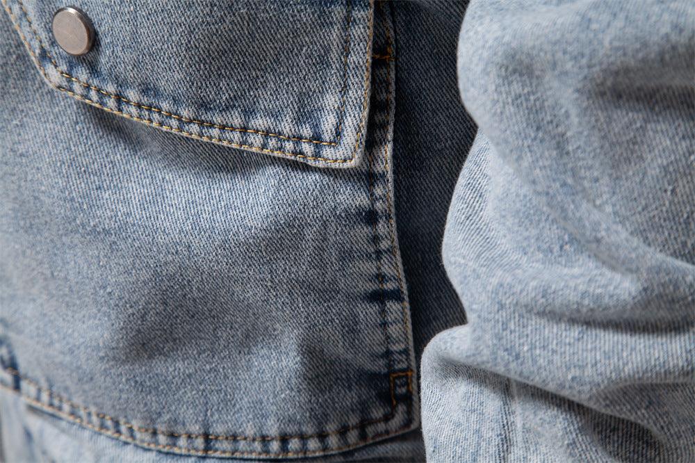 Men's Plush Denim Jacket In European Size Winter clothes for men