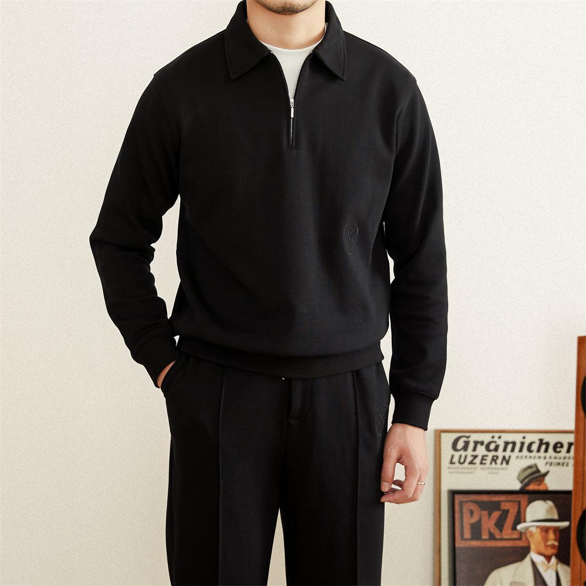 Men's Sports Lapel Long-sleeved Bottoming Sweater Winter clothes for men