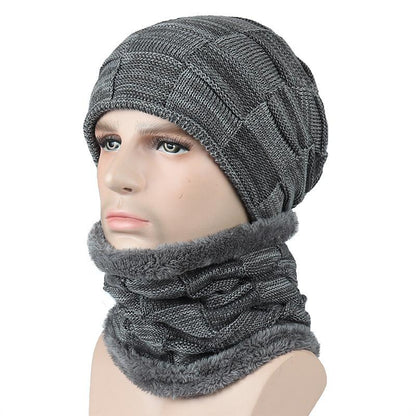 Men's Square Plaid Fleece Beanie Hat Winter clothes for men