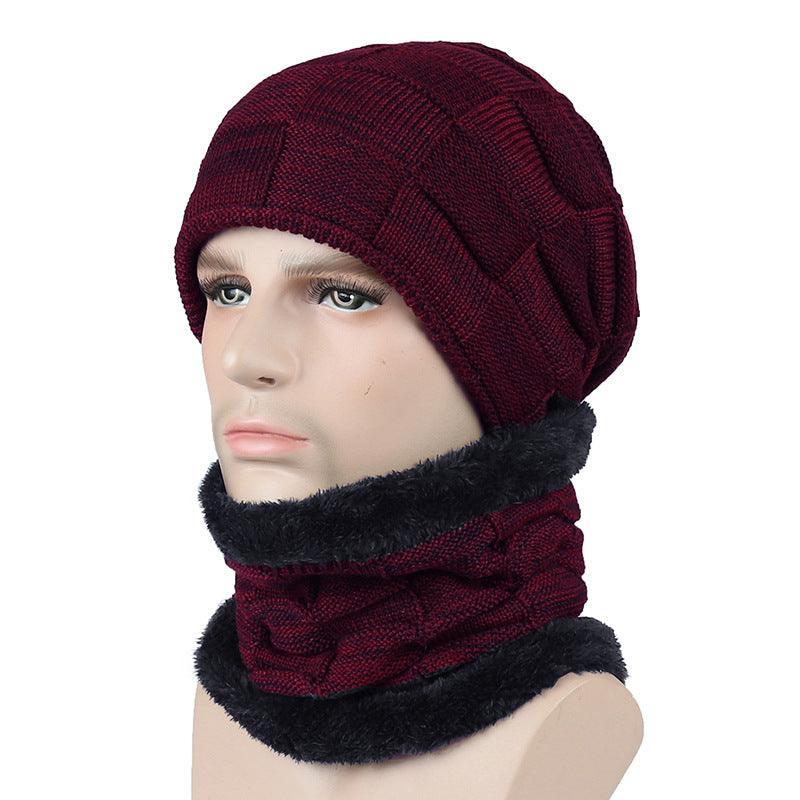 Men's Square Plaid Fleece Beanie Hat Winter clothes for men