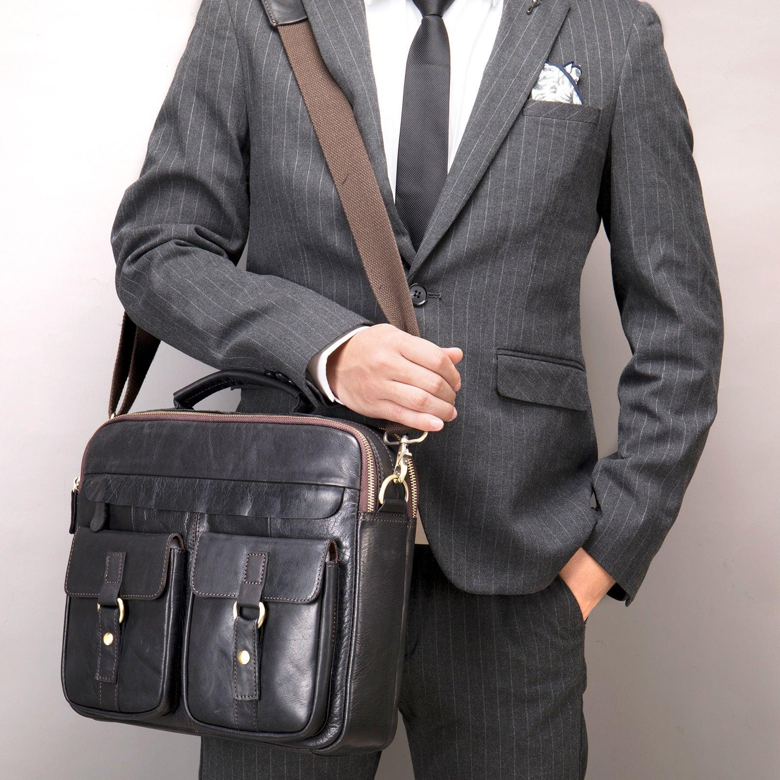 Men's Top Layer Cowhide Messenger Bag shoes, Bags & accessories