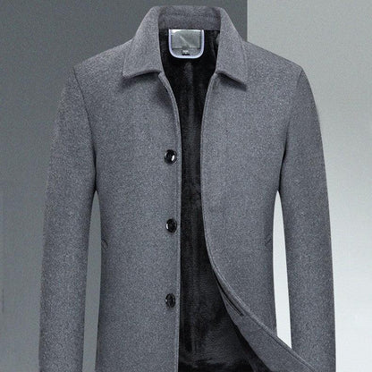 Men's Woolen Overcoat With Fleece And Thick Lapels Winter clothes for men