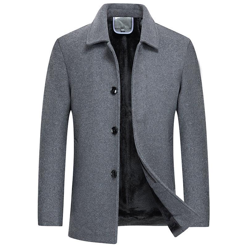 Men's Woolen Overcoat With Fleece And Thick Lapels Winter clothes for men