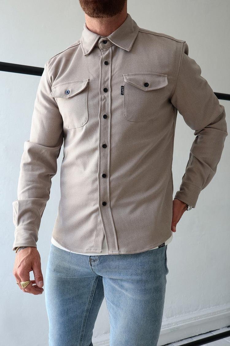 Men's Youth Casual Shirt Brushed men's clothing