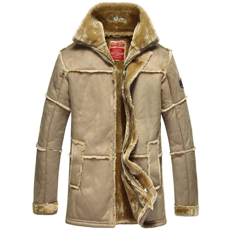 Mid-length Leather Jacket Coat For Men Winter clothes for men