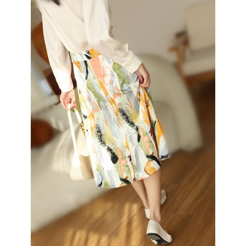 Oil Painting Print High A- Line Skirt Bottom wear