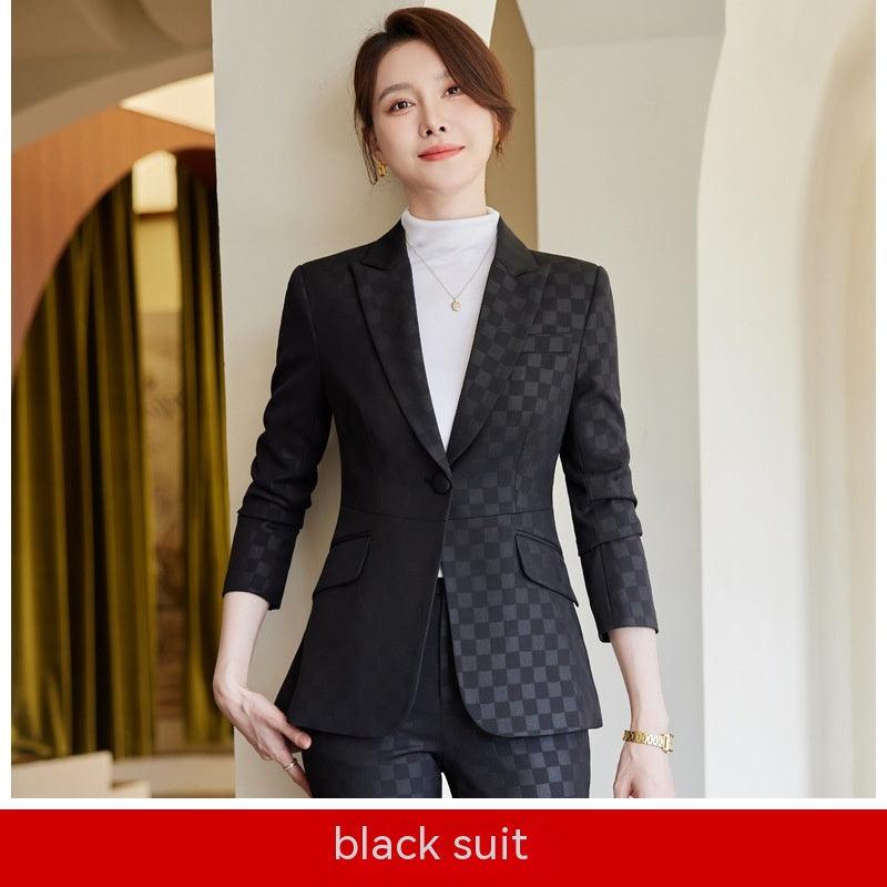 Plaid Green Suit Slim Socialite winter clothes for women