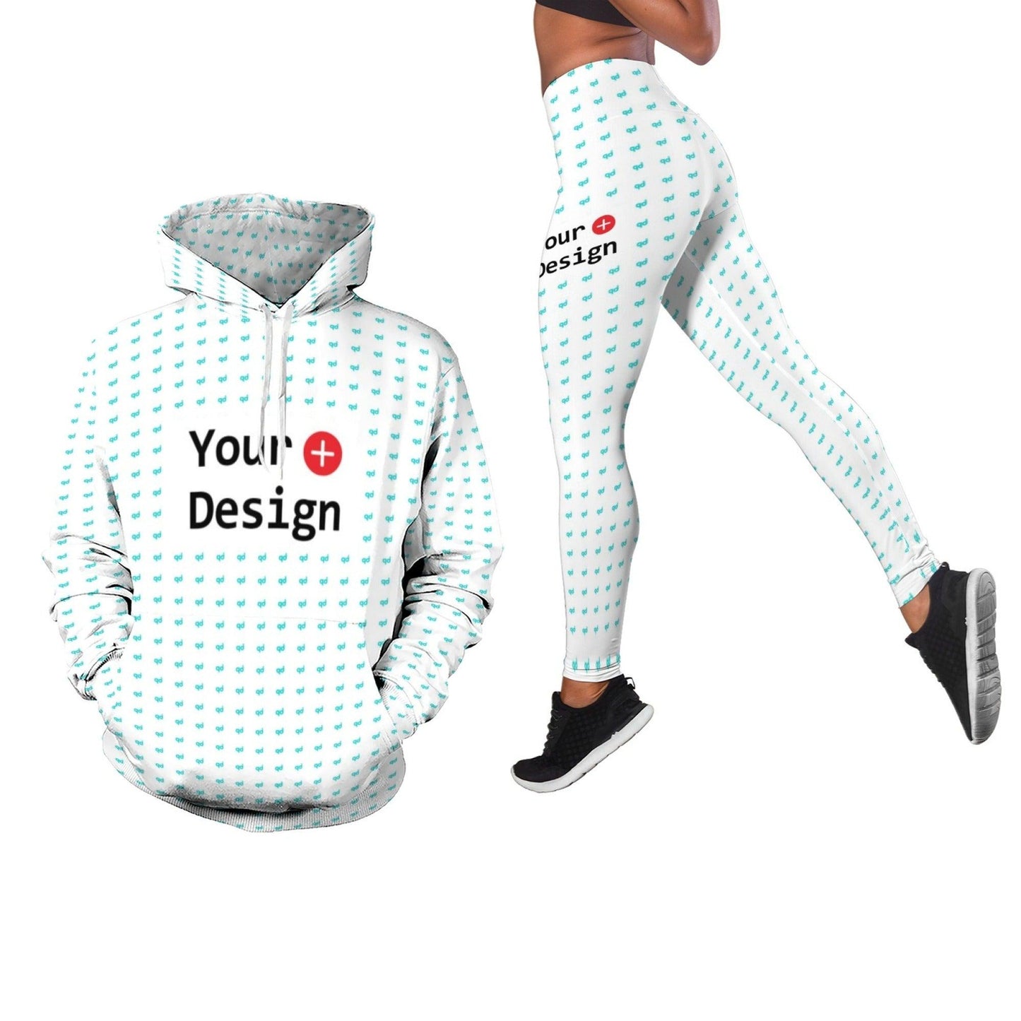 POD - Customized Pullover Sweatshirt Yoga Pants Set fitness & Sports