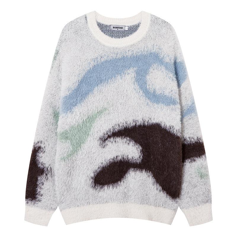 Retro Contrast Color Horse Sweater For Men-Women T-Shirts & hoodies