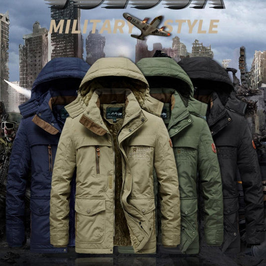 Retro Style Cotton-padded Washed Jacket Men Winter clothes for men