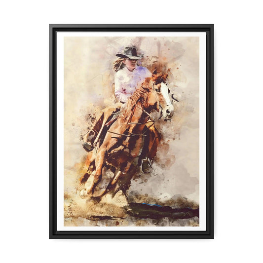 Rodeo Girl -Matte Canvas, Black Frame Canvas