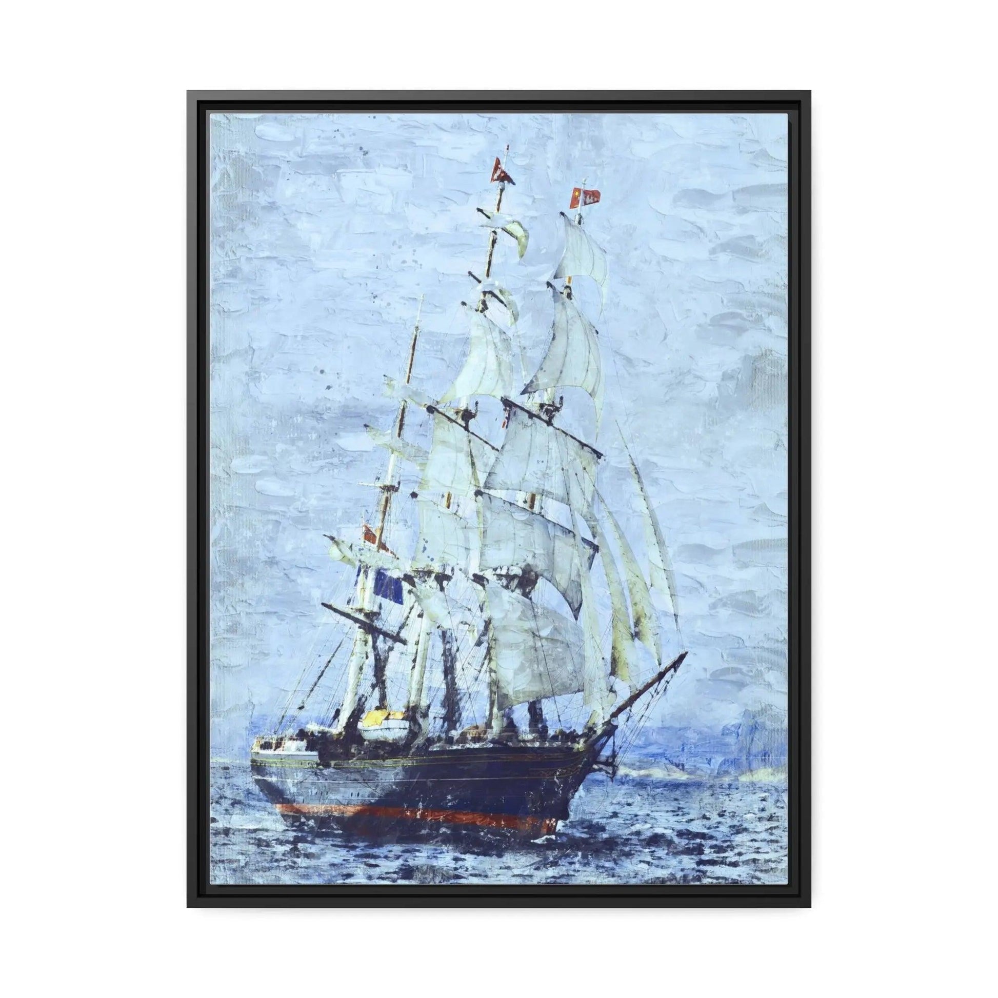 sailing Ship-Matte Canvas Black Frame.   sailing Ship-Matte Canvas Black Frame. Canvas