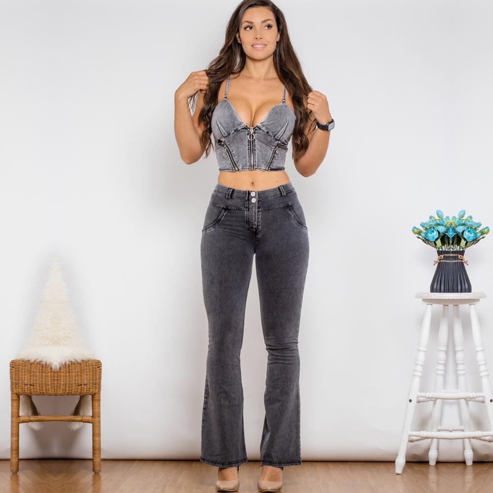 Shaper Suit Grey Denim Bodysuit women's clothing