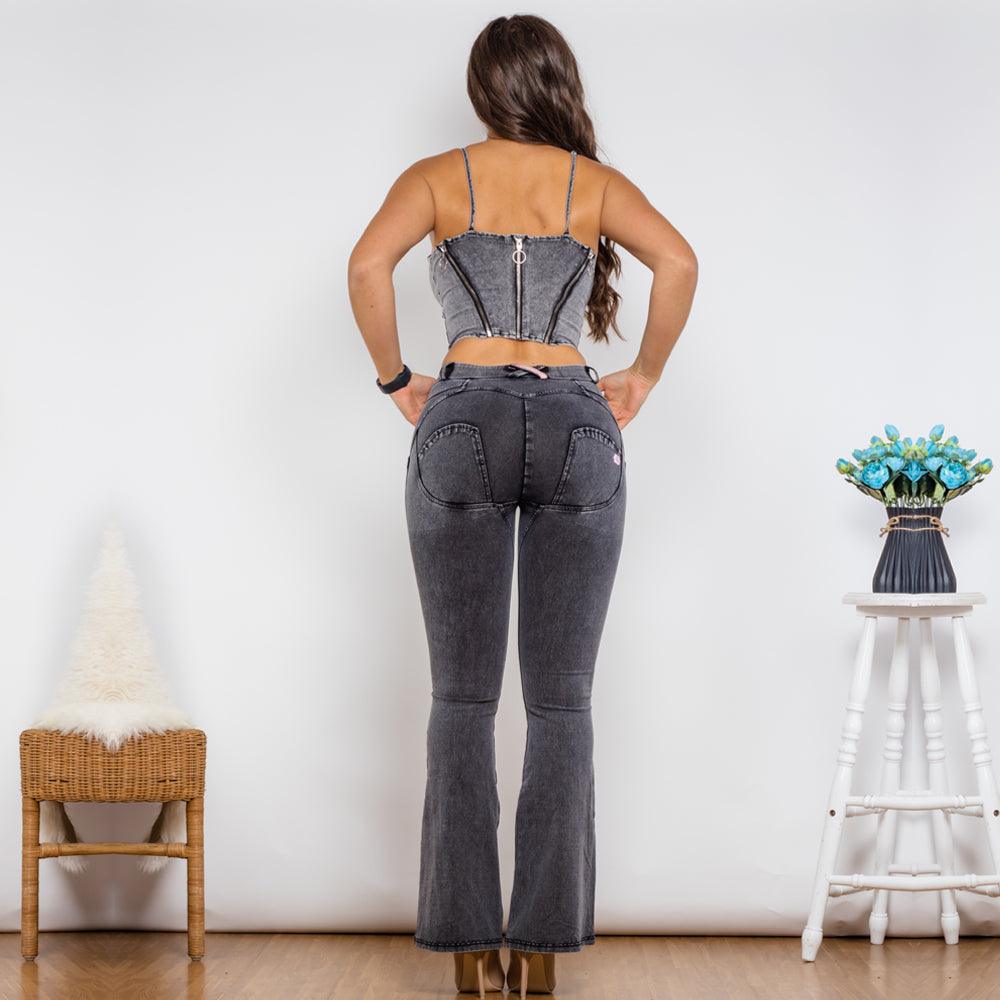 Shaper Suit Grey Denim Bodysuit women's clothing