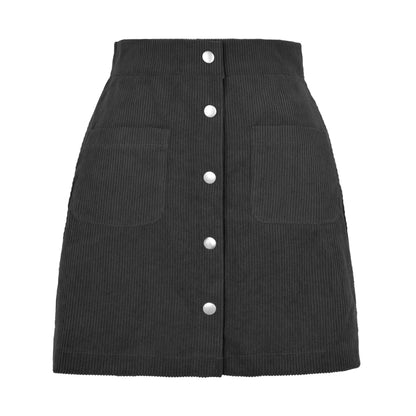 Single-breasted Slim Fit Solid Skirt Bottom wear