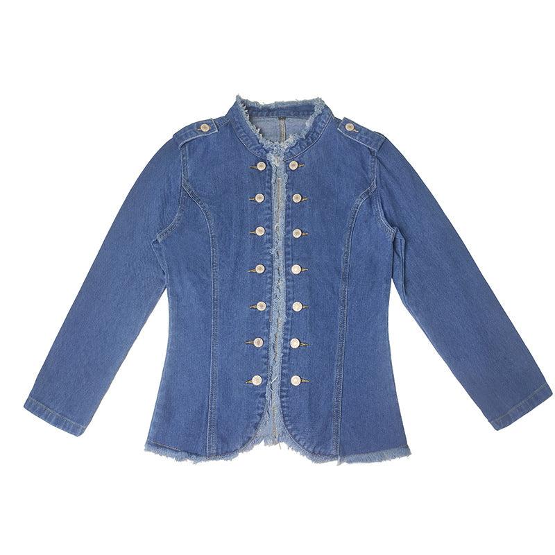 Single-breasted Solid Color Denim Coat winter clothes for women