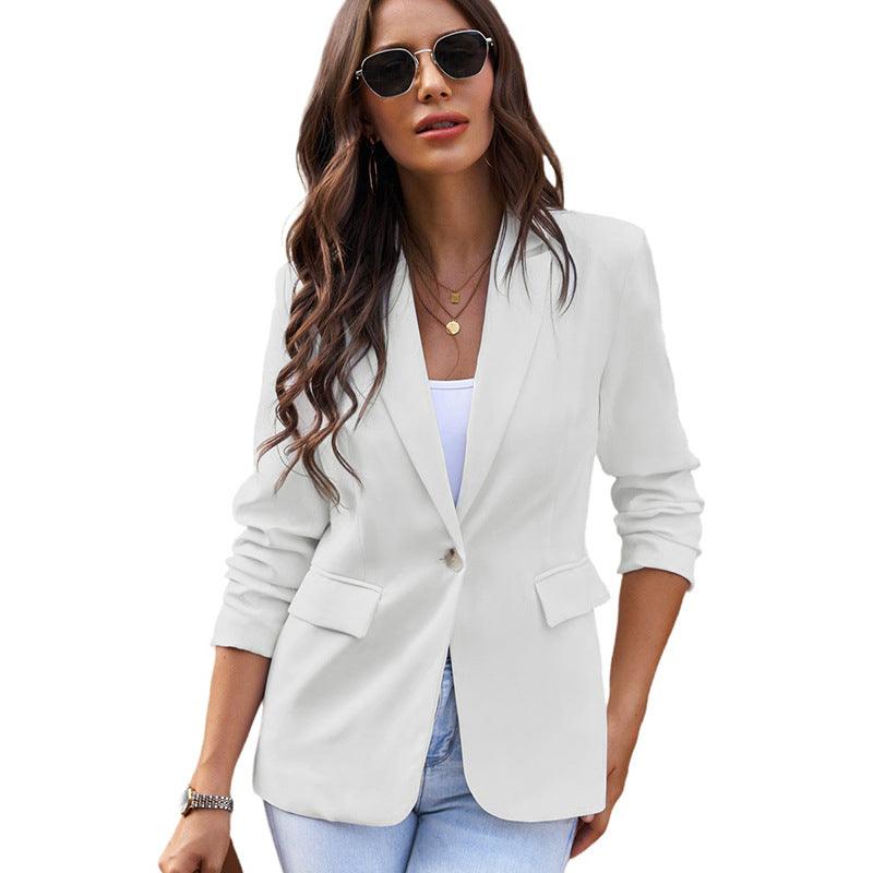 Single Button Female Slim Waist Coat women's clothing