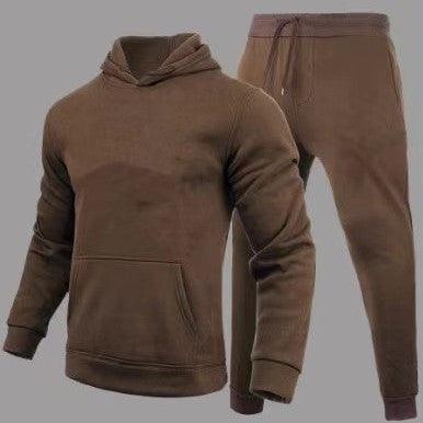 Slim Fit Solid Color Hoodie Suit Men's T-Shirts & hoodies