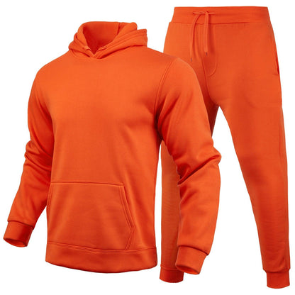 Slim Fit Solid Color Hoodie Suit Men's T-Shirts & hoodies