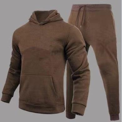 Slim Fit Solid Color Hoodie Suit Men's T-Shirts & hoodies