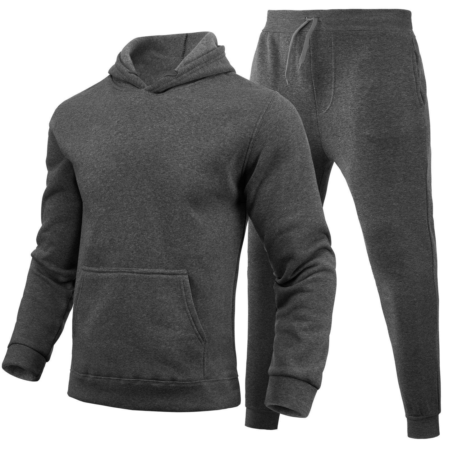 Slim Fit Solid Color Hoodie Suit Men's T-Shirts & hoodies