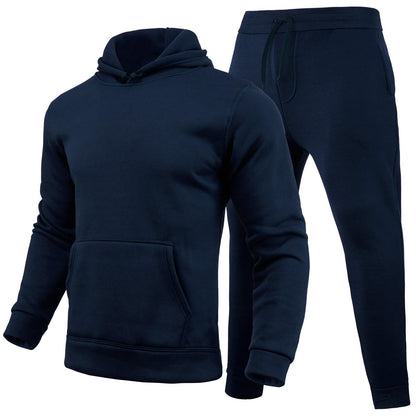 Slim Fit Solid Color Hoodie Suit Men's T-Shirts & hoodies