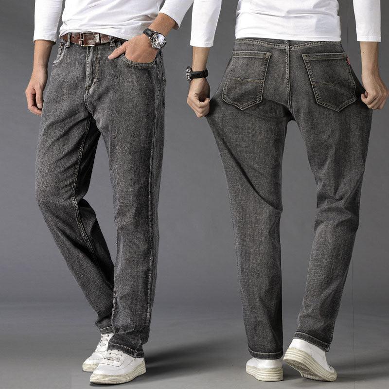 Smoky Gray Jeans Men's Loose Straight Pants & Jeans