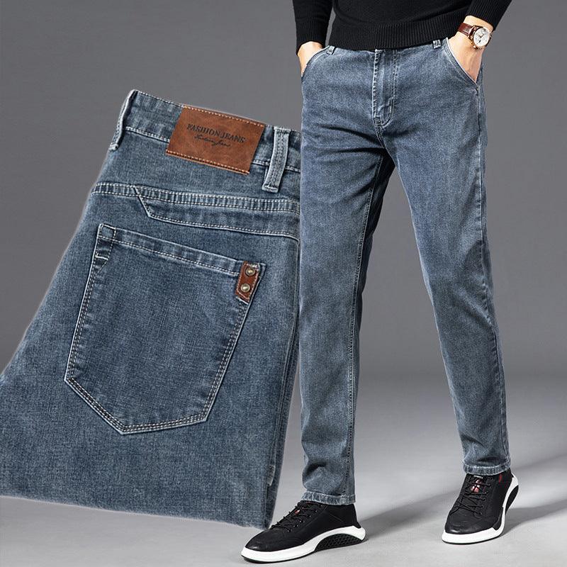 Smoky Gray Jeans Men's Loose Straight Pants & Jeans