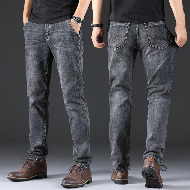 Smoky Gray Jeans Men's Loose Straight Pants & Jeans