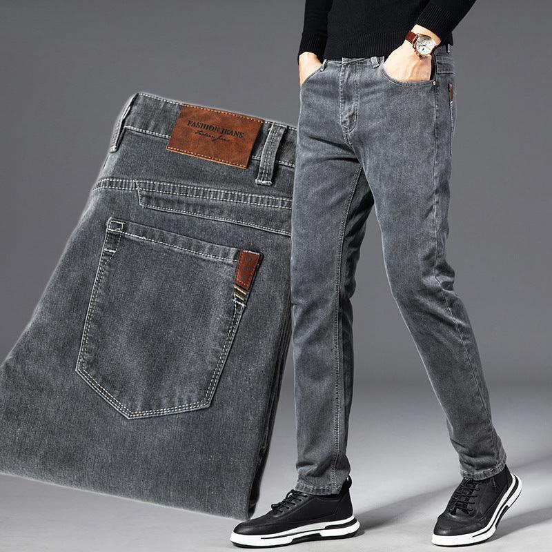 Smoky Gray Jeans Men's Loose Straight Pants & Jeans