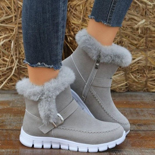 Snow Boots thickened Solid Color With Buckle shoes, Bags & accessories