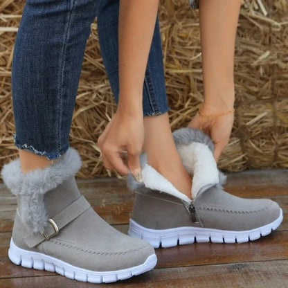 Snow Boots thickened Solid Color With Buckle shoes, Bags & accessories